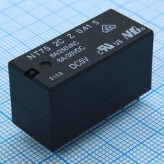 NT75-2-C-Z-8-DC5V-0.41-5.0, реле силовое 8а две группы на переключение катушка 5в 0.41вт