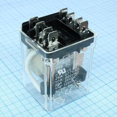 735-2C-C 12VDC, реле в колодку.упр.: 12vdc, потр. мощн.: 1.2w. комм.:20а 240vac/ 15а 28vdc, конт.: 2 перекидных, размер (lxwxh) мм: 38.0 х 34.8.0 х 47.5