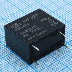 HF32F/024-ZS3, реле силовое 5а две группы на переключение катушка 24в