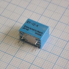 SY-12-K, signal relay 12vdc 1a spdt (12.5mm 7.4mm 9.5mm) tht