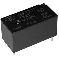 HF171F/12-Z3, реле силовое одна группа на переключение 6a/250в переменного тока материал контактов agni катушка 12в