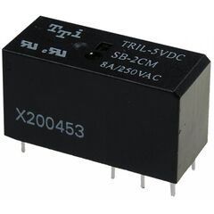 TRIL-5VDC-SD-2CM-R, миниатюрное 5vdc, 8а, 2переключения