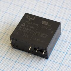 TRIH-5VDC-SD-2CM-R, миниатюрное 5vdc, 5а, 2переключения