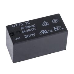 NT75-2-C-Z-8-DC12V-0.41-5.0, реле силовое 8а одна контактная группа-два направления катушка 12в 0.41вт