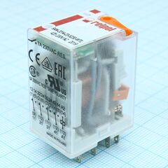 R4N-2014-23-5230-WTL, реле миниатюрное 7а 4 контактных группы нав переключение катушка 230в переменного тока встроенный светодиод