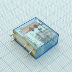 40.31.7.012.0000, миниатюрное универсальное электромеханическое реле; монтаж на печатную плату или в розетку; выводы с шагом 3.5мм; 1сo 10a; контакты agni; катушка 12в dc (чувствит.); степень защиты rtii
