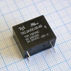 TRC-24VDC-SD-AD, реле миниатюрное 10а один контакт на замыкание катушка 24в 0.45вт