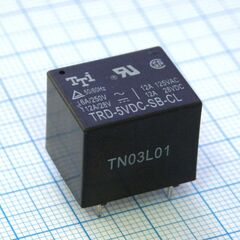 TRD-5VDC-SC-CL-R, миниатюрное 5vdc, 6a/250vac 12а/28vdc, 1переключение