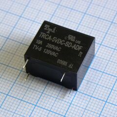 TRCA-5VDC-SD-ADF-R, миниатюрное 5vdc, 10a/250vac, 1переключение