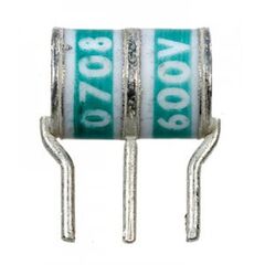2026-60-C2LF, разрядник газонаполненный 600в 20ка постоянного тока 20а переменного тока 2пф радиальный монтаж в отверстие