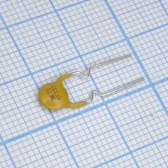 RXEF030, самовосстанавливающийся предохранитель ptc 0.3a(hold) 0.6a(trip) 72v 40a 0.49w 3s 0.88ohm, радиальные выводы, 7.4 x 3 x 12.7mm, россыпью