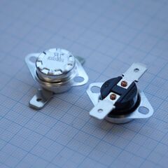 KSD301-A-155BF1-C, термостат, 10a 250v (15a 125v); выводы в стороны (под прямым углом), тип контактов: нормально замкнутые