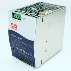 TDR-480-48, ac-dc, 480вт, ккм, 3-х фазный, вход 340…550в ac, 47…63/480…780в dc, выход 48в/10a, рег. вых 24...28в, изоляция 3000в ac, в кожухе на din-рейку 85.5х125.2х128.5мм, -30…+70°с