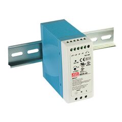 MDR-40-5, преобразователь ac-dc на din-рейку 30вт, выход 5в/6a, рег. вых 5…6в, вход 85…264v ac, 47…63гц /120…370в dc, изоляция 3000в ac, в кожухе 40х90х100мм, -20…+70°с