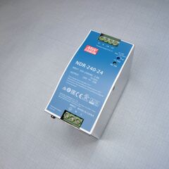 NDR-240-24, преобразователь ac-dc на din-рейку 240вт, выход 24в/10a, рег. вых 24…28в, вход 90…264v ac, 47…63гц /127…370в dc, изоляция 3000в ac, в кожухе 63х125.2х113.5мм, -20…+70°с