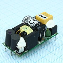 MFM-15-24, ac-dc med, 15.1вт, вход 80...264в ac 47...440 гц, выход 24в/0.63а, изоляция 4000в ac, на плате 49х23.8х23мм, -35...+85°c