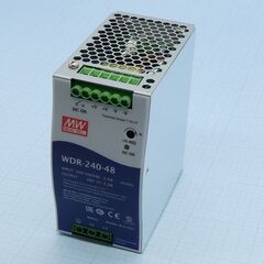 WDR-240-48, преобразователь ac-dc на din-рейку 240вт, вход 180…550v ac, 47…63гц /254…780v dc, выход 48в/0…5a, рег. вых=48…55в, изоляция 3000в ac, в кожухе 63х125.2х113.5мм, -30…+70°