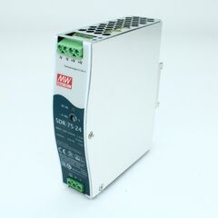 SDR-75-24, преобразователь ac-dc на din-рейку 75вт, выход 24в/3.2a (пиковый 4.69а), рег. вых 24…28в, вход 88…264v ac, 47…63гц /124…370в dc, изоляция 3000в ac, в кожухе 32х125.2х102мм, -30…+70°с