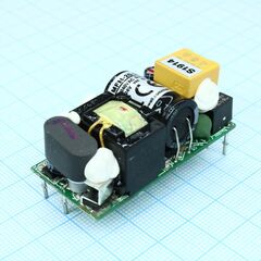 MFM-20-24, ac-dc med, 21.6вт, вход 80...264в ac 47...440 гц, выход 24в/0.9а, изоляция 4000в ac, на плате 49х23.8х23мм, -35...+85°c