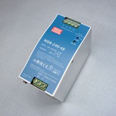 NDR-240-48, преобразователь ac-dc на din-рейку 240вт, выход 48в/5a, рег. вых 48…55в, вход 90…264v ac, 47…63гц /127…370в dc, изоляция 3000в ac, в кожухе 63х125.2х113.5мм, -20…+70°с