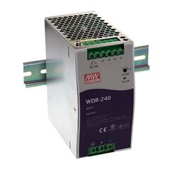 WDR-240-24, преобразователь ac-dc на din-рейку 240вт, выход 24в/0…10a, рег. вых=24…29в, вход 180…550v ac, 47…63гц /254…780v dc, изоляция 3000в ac, в кожухе 63х125.2х113,5мм, -25…+70°с