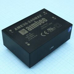 AME30-24SMAZ, ac/dc, 30вт, вход 90…264в, выход 24в/1.25а, изоляция 4000в ac, кпд 83%, максимальная емкостная нагрузка не более 560мкф, 90.5x63x30мм, -40…85°c, пластик