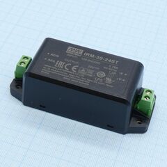 IRM-30-24ST, ac-dc, 31.2вт, вход 85...264в ac 47...440 гц, 120...370b dc, выход 24в/1.3а, изоляция 3000в ac, в корпусе на шасси, 91x39.5x28.5мм, -30...+70°c, винтовые зажимы