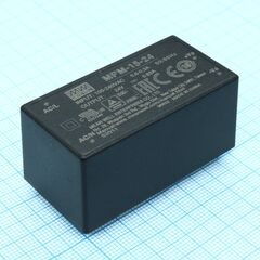 MPM-15-24, ac-dc med, 15.1вт, вход 80...264в ac 47...440 гц, выход 24в/0.63а, изоляция 4000в ac, на плату, 52.4х27.2х24мм, -40...+85°c