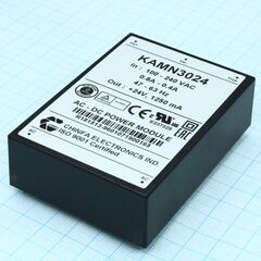 KAMN3024, ac-dc, 30вт, выход 24в/1.3a, рег. вых=±10%uном, вход 85…265v ac, 47…63гц / 120...370v dc, изоляция 3000v ac, в кожухе 76х51х23мм, -20…+50°с