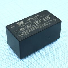 MPM-15-5, ac-dc med, 15вт, вход 80...264в ac 47...440 гц, выход 5в/3а, изоляция 4000в ac, на плату, 52.4х27.2х24мм, -40...+85°c