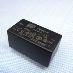 IRM-05-5, ac-dc, 5 вт, вход 85...264в ac 47...440 гц, 120...370b dc, выход 5в/1а, изоляция 3000в ac, в корпусе на плату 45.7х25.4х21.5мм, -30...+70°c