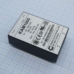 KAM1005, ac-dc, 10вт, выход 5в/1.5a, рег. вых=±10%uном, вход 85…265v ac, 47…63гц / 120...370v dc, изоляция 3000v ac, в кожухе 76х51х23мм, -20…+50°с
