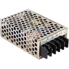 RS-25-15, ac-dc, 25вт, выход 15в/1.7a, рег. вых 13.5…16.5 в , вход 88…264в ac, 47…63гц / 125…373 в dc, изоляция 3000в ac, в кожухе 79х51х28мм, -20…+70°с