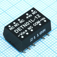 DETN01L-12, dc-dc, 1вт, вход 4.5…5.5в, выход ±12в/±4.2…42ма, изоляция 3000в dc, smd (15.24х10.9х7.1мм), -40…+90°с