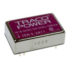 TEN 5-2411, преобразователь dc-dc на печатную плату вход 24в выход 5в 1a 6вт 7-pin dip модуль