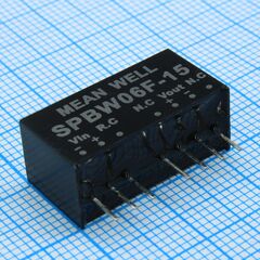 SPBW06F-15, dc-dc, 6вт, uвх=9…36в, выход 15в/400ма, изоляция 1500в dc, корпус sip8 21.8х9.2х11.1мм, -40°с…+85°с