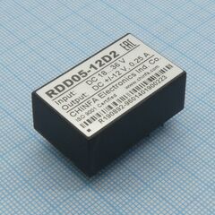 RDD05-12D2, dc-dc, 5вт, uвх=18...36в, uвых=±12в/±250ма, изоляция 1500в dc, 32х20х12.7мм, -25°с…+71°с