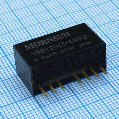 VRB1205S-6WR3, преобразователь dc\dc мощность, вт: 6 вход 12(9...18)в выход 5в/1.2а изоляция 1600в кпд 87% -40°с...+105°с