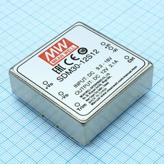SDM30-12S12, dc-dc, 25.2вт, вход 9.2…18в, выход 12в/0…2.1а, изоляция 1000в dc, 50.8х50.8х16мм, -25…+85°с