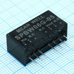 SPBW06G-05, dc-dc, 6вт, uвх=18…75в, выход 5в/1200ма, изоляция 1500в dc, корпус sip8 21.8х9.2х11.1мм, -40°с…+85°с