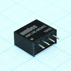 AM1/4S-0524SZ, dc/dc, 0.25вт, вход 4.5…5.5в, выход 24в/0.011а, изоляция 1000в dc, кпд 77%, максимальная емкостная нагрузка не более 100мкф, sip4, 11.68x6x9.7мм, -40…85°c, пластик