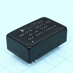 AM10TW-4805S-NZ, dc/dc, 10вт, вход 18…75в, выход 5в/2а, изоляция 1500в dc, кпд 88%, максимальная емкостная нагрузка не более 1000мкф, dip24, 32x20x10.8мм, -40…85°c, металл