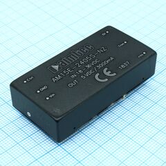 AM15E-2405S-NZ, dc/dc, 15вт, вход 18…36в, выход 5в/3а, изоляция 1500в dc, кпд 89%, максимальная емкостная нагрузка не более 4700мкф, вход on/off, 2x1", 50.8x25.4x11.8мм, -40…85°c, металл