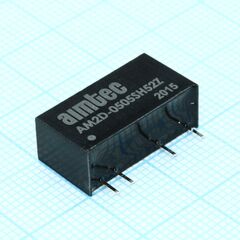 AM2D-0505SH52Z, dc/dc, 2вт, вход 4.5…5.5в, выход 5в/0.4а, изоляция 5200в dc, кпд 78%, максимальная емкостная нагрузка не более 470мкф, sip7, 19.5x7.2x10мм, -40…85°c, пластик