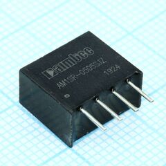 AM1SR-0505SJZ, dc/dc, 1вт, вход 4.75…5.25в, выход 5в/0.15а, изоляция 1500в dc, кпд 72%, максимальная емкостная нагрузка не более 2400мкф, sip4, 11.6x10.16x6мм, -40…85°c, пластик