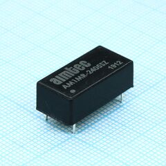 AM1MR-2405SZ, dc/dc, 1вт, вход 21.6…26.4в, выход 5в/0.2а, изоляция 1000в dc, кпд 68%, максимальная емкостная нагрузка не более 220мкф, dip14, 20.3x10.16x6.9мм, -40…85°c, пластик