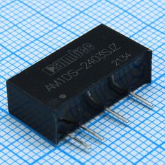 AM1DS-2403SJZ, dc/dc, 1вт, вход 21.6…26.4в, выход 3.3в/0.03…0.303а, изоляция 1500в dc, кпд 75%, максимальная емкостная нагрузка не более 2400мкф, sip7, 19.65x6x10.16мм, -40…105°c, пластик