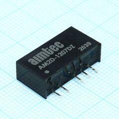 AM2D-1207DZ, dc/dc, 2вт, вход 10.8…13.2в, выход ±7.2в/±0.139а, изоляция 1000в dc, кпд 76%, максимальная емкостная нагрузка не более ±220мкф, sip7, 19.5x6x10мм, -40…85°c, пластик