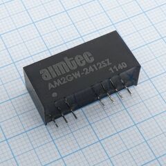 AM2GW-2403SZ, dc/dc, 1.65вт, вход 9…36в, выход 3.3в/0.5а, изоляция 1500в dc, кпд 75%, максимальная емкостная нагрузка не более 2200мкф, вход on/off, sip9, 26x9.3x12.5мм, -40…85°c, пластик