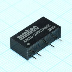 AM2D-2405SH30Z, dc/dc, 2вт, вход 21.6…26.4в, выход 5в/0.4а, изоляция 3000в dc, кпд 79%, максимальная емкостная нагрузка не более 470мкф, sip7, 19.5x6x10мм, -40…85°c, пластик